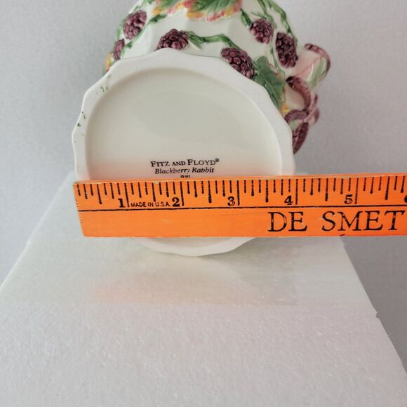 Fitz and Floyd Blackberry Rabbit Small Basket 2058/553 Vintage Retired 2003 - Picture 6 of 13